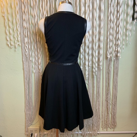 Rebecca Taylor Black Zip Front Dress Lamb Leather - Picture 6 of 8